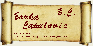 Borka Capulović vizit kartica